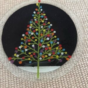 Peggy Karr 8” Christmas Tree Glass plate